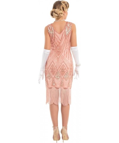 Women 1920s Gatsby Cocktail Sequin Art Deco Flapper Dress Rose Gold $32.63 Dresses