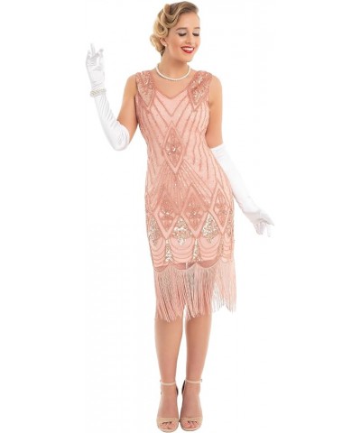 Women 1920s Gatsby Cocktail Sequin Art Deco Flapper Dress Rose Gold $32.63 Dresses