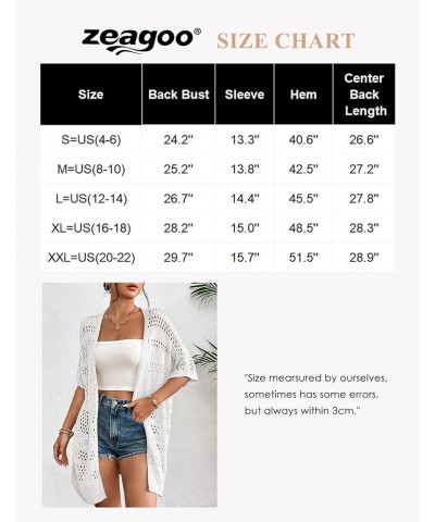 Lightweight Summer Crochet Cardigan for Women Short Sleeve Kimono Boho Oversized Open Front Knitted Cardigan Beige $20.71 Swe...