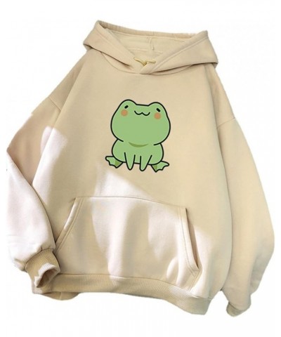 Women's/Girl's Frog Hoodie - Skateboarding Frog Pullover Long Sleeve Hoodie Pullover Tops Sweatshirt Streetwear Apricot a $9....