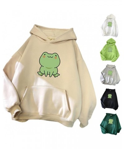 Women's/Girl's Frog Hoodie - Skateboarding Frog Pullover Long Sleeve Hoodie Pullover Tops Sweatshirt Streetwear Apricot a $9....