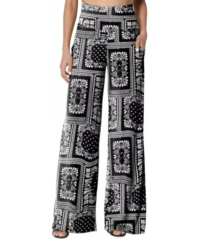 Women's Palazzo Lounge Pants Stretchy Wide Leg Casual Pants Comfy High Waist Flowy Pants S-3XL C14 Big Haig $12.33 Sleep & Lo...