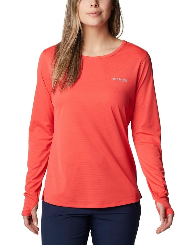 Women's W Skiff Guide Ls Knit Red Hibiscus $14.16 Activewear