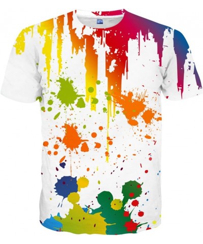 Unisex 3D Print Shirts Colorful Space Graphic Tees for Men Women Teens Bc-white $9.66 T-Shirts