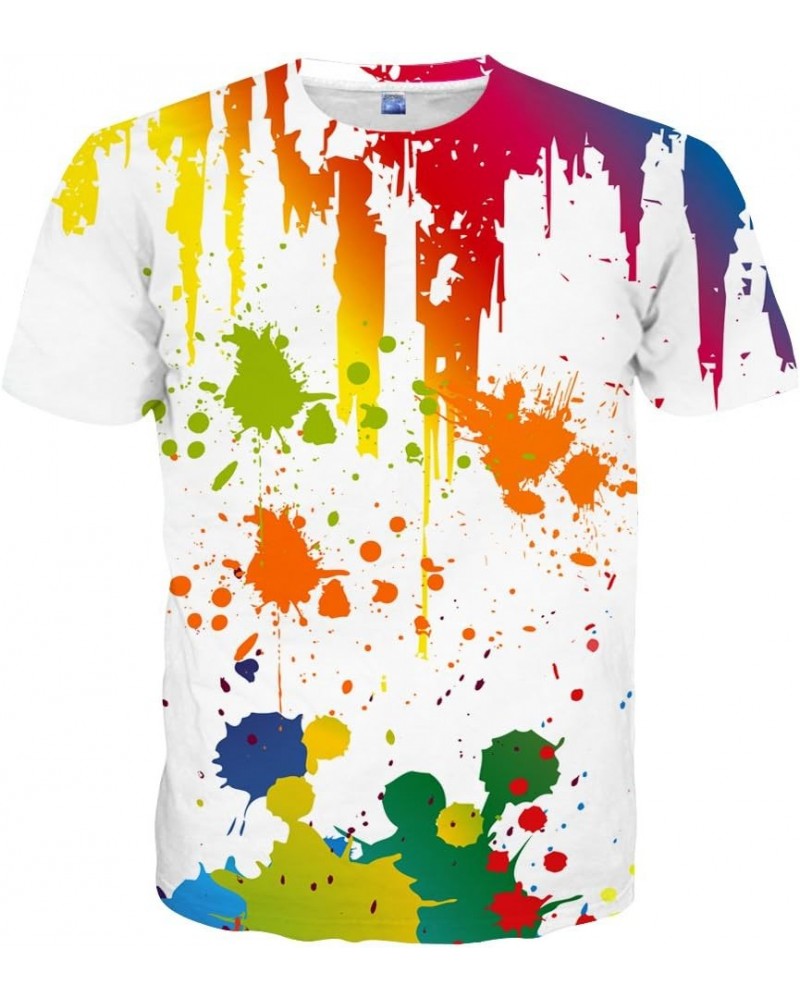 Unisex 3D Print Shirts Colorful Space Graphic Tees for Men Women Teens Bc-white $9.66 T-Shirts