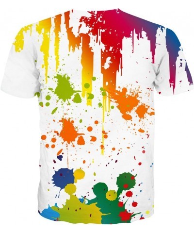 Unisex 3D Print Shirts Colorful Space Graphic Tees for Men Women Teens Bc-white $9.66 T-Shirts