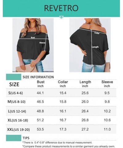 Women's Off Shoulder Tops Casual Short Batwing Sleeve Summer Loose T Shirt Tunic Blouse 1-dark Grey $10.68 Blouses