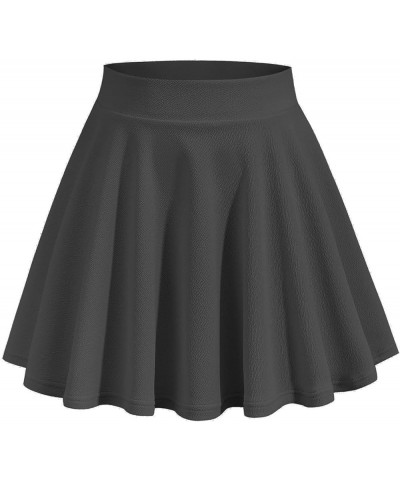 Pleated Skirts for Women Casual Basic Versatile Flared Mini Skirt Girls High Waisted Plain A-Line Short Skirts A2_black $6.47...