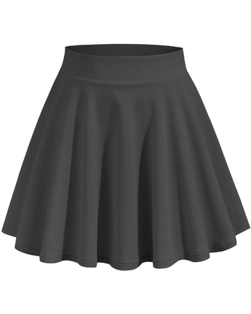 Pleated Skirts for Women Casual Basic Versatile Flared Mini Skirt Girls High Waisted Plain A-Line Short Skirts A2_black $6.47...