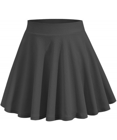 Pleated Skirts for Women Casual Basic Versatile Flared Mini Skirt Girls High Waisted Plain A-Line Short Skirts A2_black $6.47...