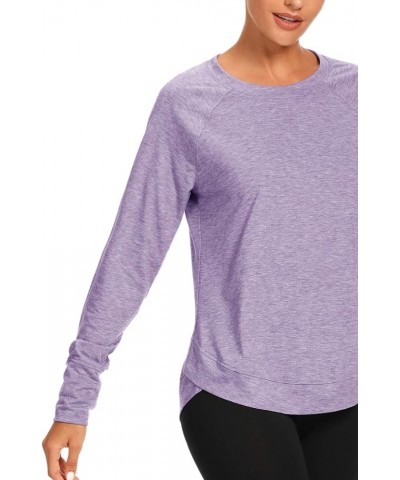 Womens Long Sleeve Workout Shirts-Long Sleeve Shirts for Women Yoga Sports Running Shirt Workout Top Lavender $16.51 Activewear