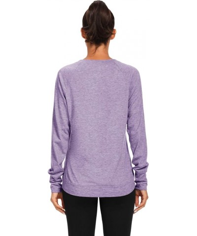 Womens Long Sleeve Workout Shirts-Long Sleeve Shirts for Women Yoga Sports Running Shirt Workout Top Lavender $16.51 Activewear