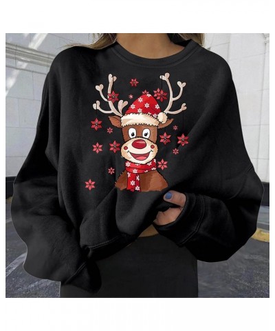 Cute Hoodies for Girls 10-12 Years Old Ladies Long Sleeve Casual Print O Collar Sweatshirt Loose Christmas Top Z02-black $8.5...