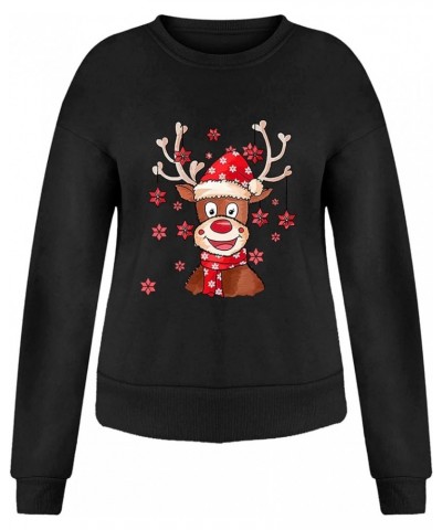 Cute Hoodies for Girls 10-12 Years Old Ladies Long Sleeve Casual Print O Collar Sweatshirt Loose Christmas Top Z02-black $8.5...