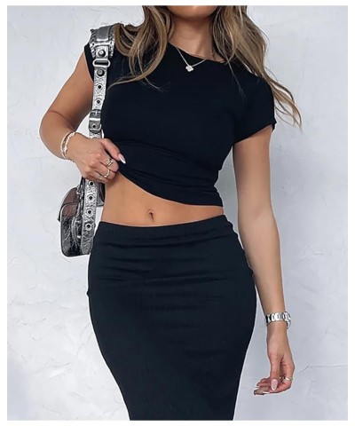 Women's Short Sleeve Crop Tee Shirt Workout Basic Solid Form Fit Round Neck Going Out Tshirt Casual Yoga Black $11.19 T-Shirts