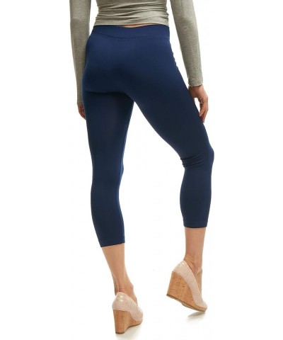 Lush Moda Leggings for Women Capri and Full Length Seamless Footless Tights in Many Colors Capri Navy Free Size $7.81 Leggings