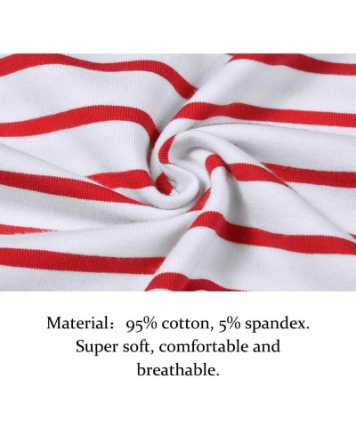 Women's Long Sleeve Striped T-Shirt Tee Shirt Tops Slim Fit Blouses Red White $6.75 T-Shirts