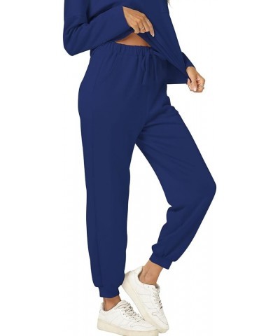 Jogger Outfits Leisure Sets for Women 2024 Sweat Matching Sets 2 Piece Cozy Athleisure Casual Lounge Wear Navy $18.48 Activewear