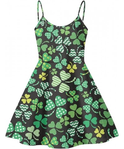 Women Girls Sleeveless Swing Dress Casual Beach Sundresss Polka Dot Green Leaves $12.41 Dresses