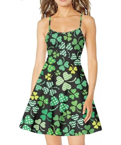 Women Girls Sleeveless Swing Dress Casual Beach Sundresss Polka Dot Green Leaves $12.41 Dresses