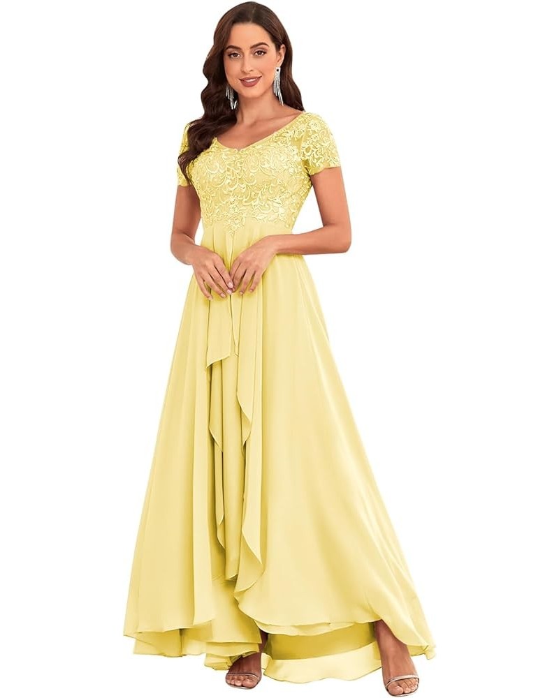 Women's Lace Applique Mother of The Bride Dresses for Wedding Long Formal Evening Party Gown Yellow $34.00 Dresses