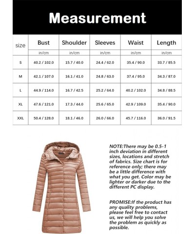 Women's Quilted Lightweight Puffer Jacket, Winter Coats for Women Long Padded Bubble Coat Pink With Hood $32.99 Jackets