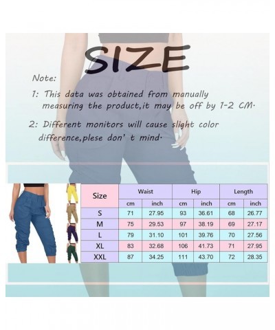 Women's Summer Capri Pants Cinch Bottom Ruched Loose Fit Casual Beach Plain Button Cropped Trousers Fashion Comfy Harem O22-y...