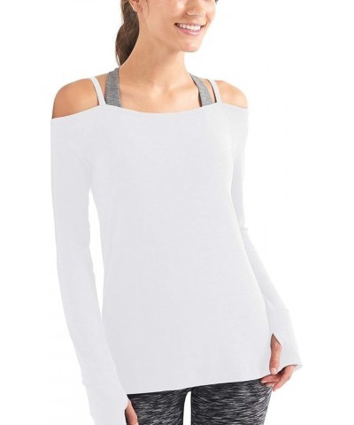 Women's Long Sleeve Yoga Tops Workouts Clothes Activewear Backless Cute Gym Shirts White $14.74 Activewear