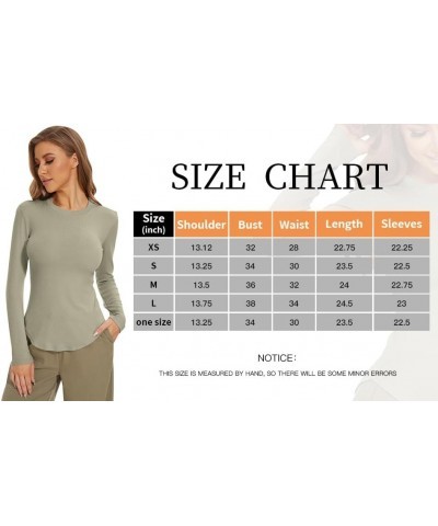 Women Plain T-Shirts Classic-Fit Long-Sleeve Crewneck Tops Khaki (O Neck) $14.10 T-Shirts