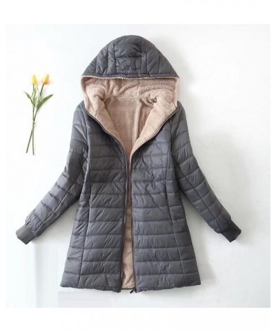 Women's Fleece Lined Smooth Overcoat Lightweight Warm Winter Fuzzy Outerwear Windproof Skiing Coats Zip Up Jackets Gray $22.7...