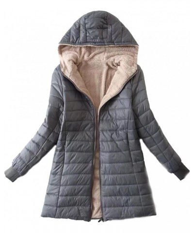 Women's Fleece Lined Smooth Overcoat Lightweight Warm Winter Fuzzy Outerwear Windproof Skiing Coats Zip Up Jackets Gray $22.7...