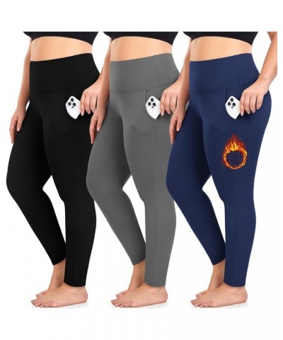 Plus Size Leggings for Women-Stretchy X-Large-4X Tummy Control High Waist Spandex Workout Black Yoga Chef Pants Black,gery,na...