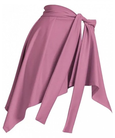 Women's Yoga Wrap Skirt Tennis One Piece Skirt Athletic Sport Wrap Short Skirt Cover Up Self Tie Pink $13.91 Swimsuits