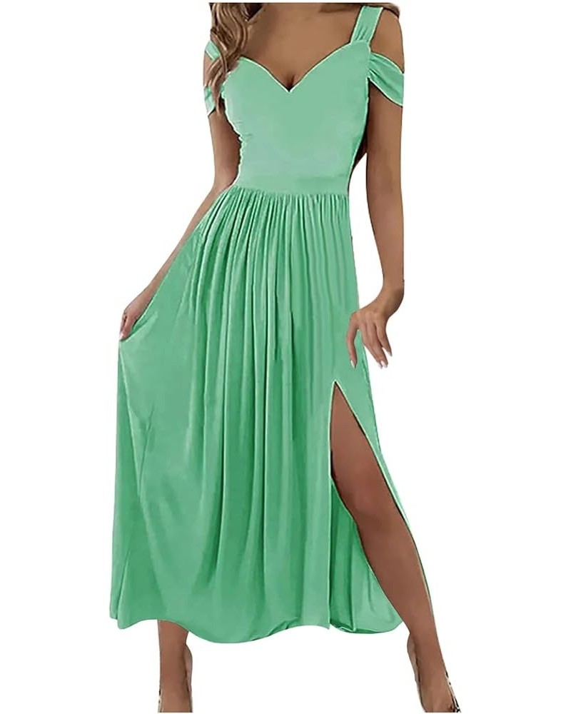 2023 Womens Plus Size One Shoulder Slit Cocktail Dresses Wedding Guest Fashion Sexy Party Dresses E-green $11.49 Dresses