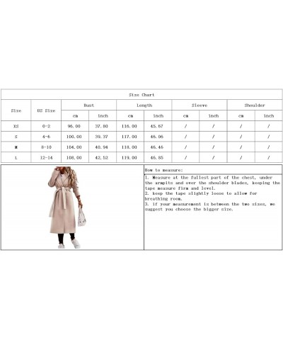 Women's Winter Warm Open Front Belted Wool Coat Elegant Office Work Midi Long Wool Overcoat Light Khaki $27.53 Coats