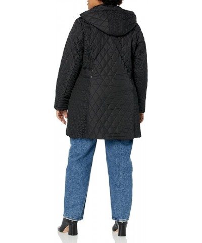 Women's Plus Size Coat Quiltied Multi Panel Black $39.57 Jackets