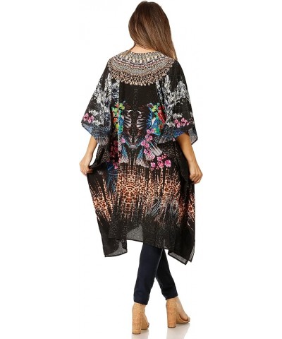 Zeni Women's Short Sleeve V-Neck Summer Floral Print Caftan Dress Cover-up 433 $26.54 Swimsuits