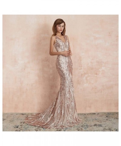 2019 Women's Sexy V Neck Backless Mermaid Long Prom Dresses Evening Gowns Champagne 01 $71.07 Dresses