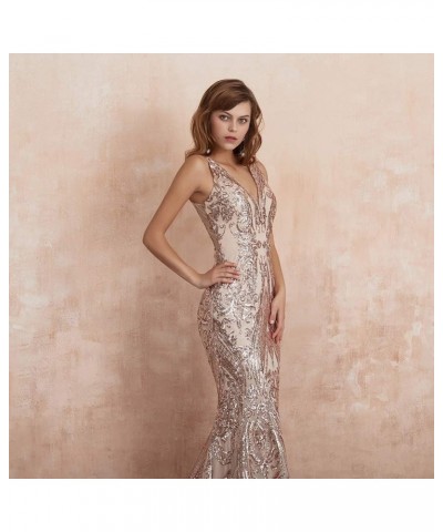 2019 Women's Sexy V Neck Backless Mermaid Long Prom Dresses Evening Gowns Champagne 01 $71.07 Dresses