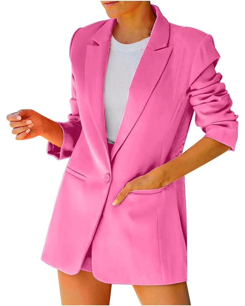 Womens Blazer,Work Professional Fashion Open Front Blazer Cardigan Plus Size Casual Office Jackets Businesss Suits ✾mi06-pink...