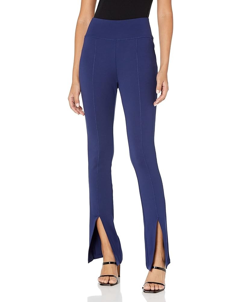 Women's Uma High-Rise Fitted Slit Front Pull-On Pant Navy $26.52 Pants