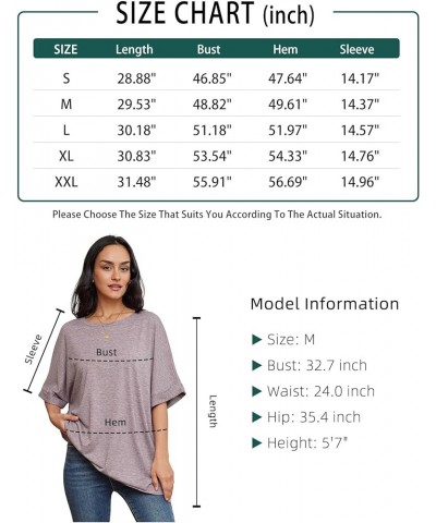 Womens Oversized T Shirts Loose Fit Crewneck Short Sleeve Summer Casual Blouse 2024 Y2K Tee Tops Ice Blue $11.99 Tops