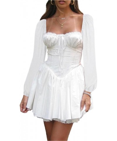 Women Y2k Fairy Tube Mini Dress Off Shoulder Cute Strapless Backless Tunic Top Dress Ruffle Flare A Line Sundress White*1 $15...