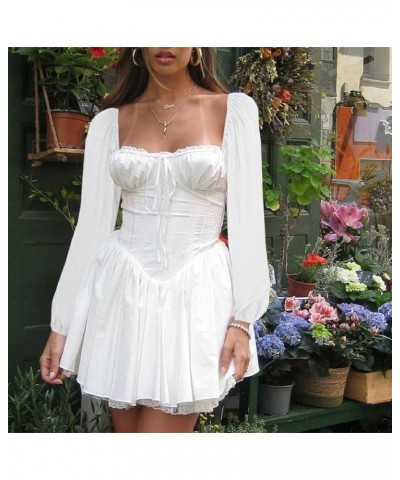 Women Y2k Fairy Tube Mini Dress Off Shoulder Cute Strapless Backless Tunic Top Dress Ruffle Flare A Line Sundress White*1 $15...