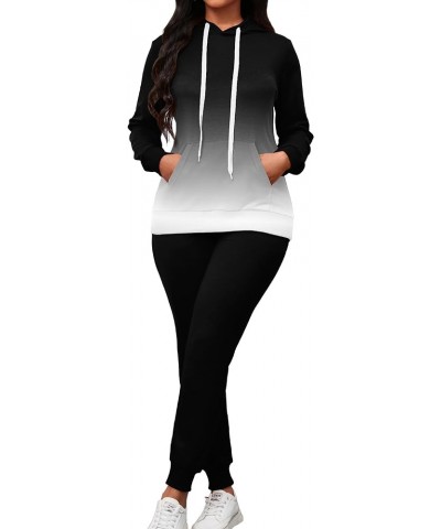 2 Piece Outfits For Women Casual Hooded Long Sleeve Drawstring Jogging Suits Tracksuits Color Gradientb $21.56 Activewear