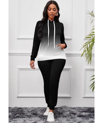 2 Piece Outfits For Women Casual Hooded Long Sleeve Drawstring Jogging Suits Tracksuits Color Gradientb $21.56 Activewear