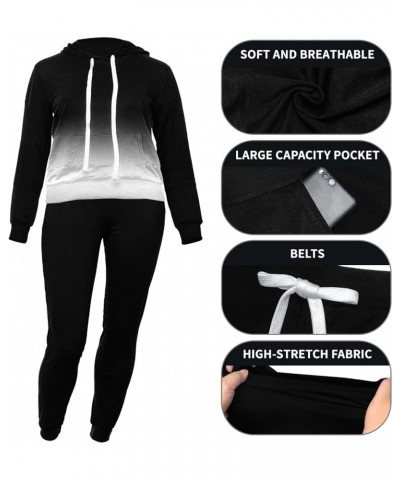 2 Piece Outfits For Women Casual Hooded Long Sleeve Drawstring Jogging Suits Tracksuits Color Gradientb $21.56 Activewear