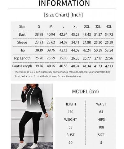 2 Piece Outfits For Women Casual Hooded Long Sleeve Drawstring Jogging Suits Tracksuits Color Gradientb $21.56 Activewear