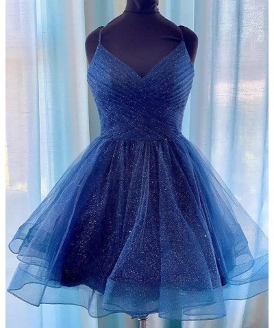 Tulle Homecoming Dresses for Teens Spaghetti Straps Short Prom Dresses Backless Cocktail Gowns Hot Pink $36.26 Dresses