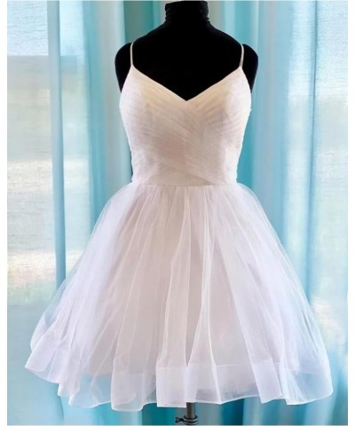 Tulle Homecoming Dresses for Teens Spaghetti Straps Short Prom Dresses Backless Cocktail Gowns Hot Pink $36.26 Dresses